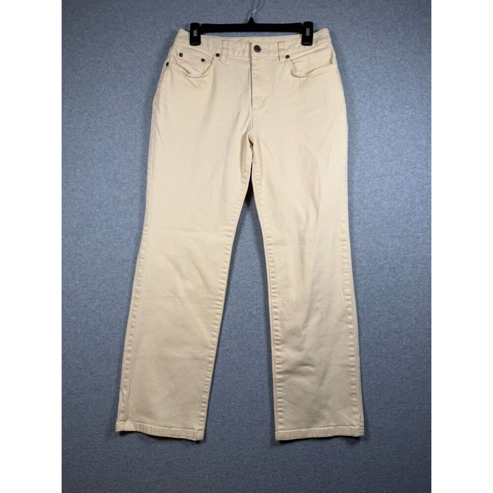 Talbots Petites Stretch Light Yellow Straight Leg Jeans Women's Size 10 3947